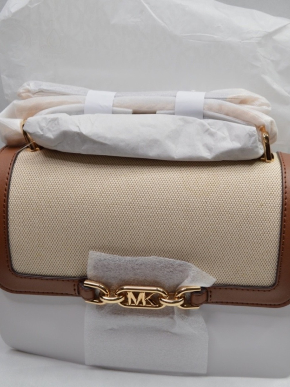 MSRP $278 Michael Kors Heather Large Canvas Shoulder Bag NEW 9.25”W X 6”H X 2.7D